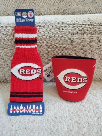 Krazy Kover Brand MLB Cincinnati Reds  Bottle Sweater Cover & Can Koozie! New Cover
