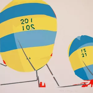 Hervé Télémaque Heissluftballon Pop Art signiert koloriert Siebdruck 1969 55/100 - Bild 1 von 3