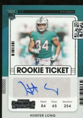 Hunter Long AU Rookie Card 2021 Panini Contenders #185  - Image 1 of 2