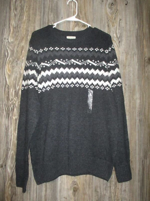 Suéter Sonoma Para Hombres Gris Medio Blanco Nórdico Fair Isle Nuevo con Etiquetas Preppy Cabin Hipster Foto 1 de 4