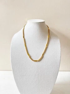 Collar largo cadena bordillo tono dorado MONET vintage - Imagen 1 de 6