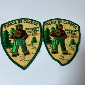 2 Vintage Please Be Careful Prevent Forest Fires Smoky the Bear Patch - Picture 1 of 7