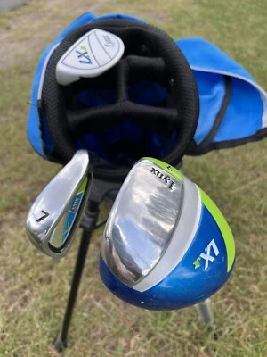 Lynx Lx Jr Blue Youth Bag W/  3 Golf Clubs  7–iron , 3-wood And Putter  RH - Image 1 of 4