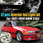 12pc Super White Car Interior Led Light Bulb Kit For 1997-1999 Bmw 318ti