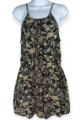 Mameluco Cami Antiguo Azul Marino Para Mujer Talla Mediana Negro Tostado Estampado Floral Ajuste y Acampanado Abierto Foto 1 de 4