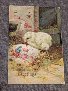 VTG EASTER GREETINGS Baby Chick Post Card Posted 1911 - Picture 1 of 10