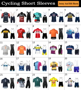man Cycling Short Sleeve Jersey Bib Shorts Set Cycling Jersey CYCLING Shirt kits - Picture 1 of 53