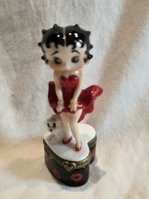 Betty Boop Porcelain 1999 PHB Marilyn Monroe Pose w/ Tiny MouseTrinket Case - Image 1 of 4