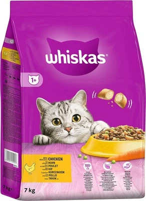 WHISKAS Adult 1+ Katzenfutter trocken - ab 1 Jahr - 7kg, Großpackung - mit Huhn - Bild 1 von 3