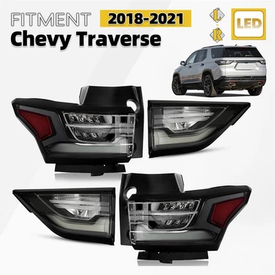 LED Tail Light For 2018-2021 Chevy Traverse Black Brake Lamps Assembly LH+RH - Image 1 of 4