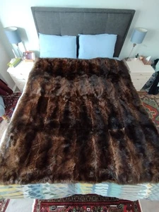 New Zealand Possum Natural Brown Bedspread Blanket Throw. - Picture 1 of 9