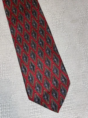 J.Z. Corbata de vestir Richards para hombre talla 57” 4” roja geométrica negocios formal ciudad Foto 1 de 4