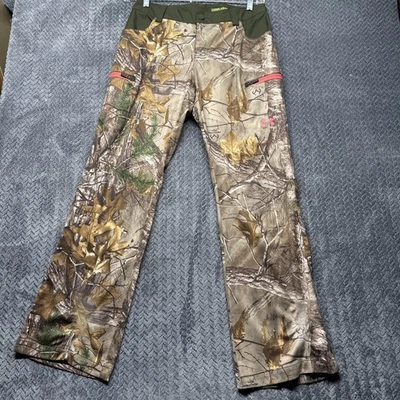 Under Armour Realtree Pants Women Sz 6 Camo Scent Control Hunting Outdoor Pink - Image 1 of 4