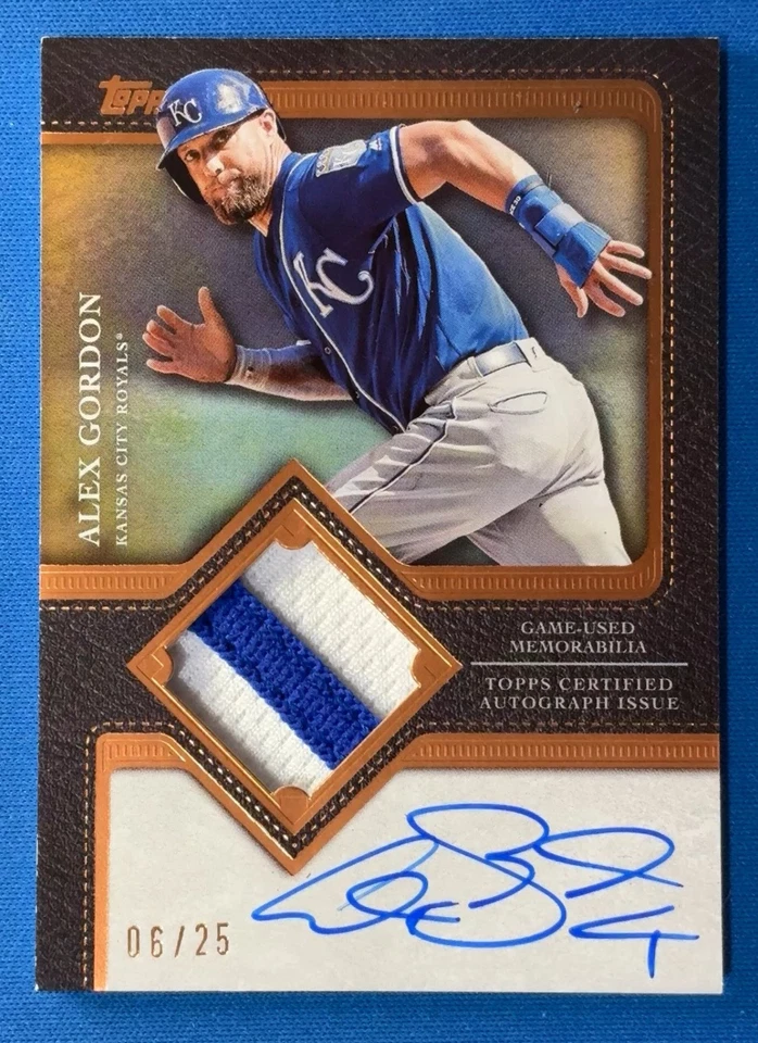 Actualización Topps 2025 Alex Gordon Topps buque insignia parche en tarjeta automático bronce 25/06 Foto 1 de 2