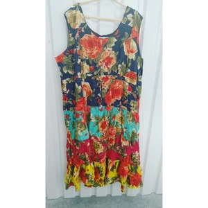 Only Necessities Dress Sleeveless Long Floral 5X Multicolor Lined - Picture 1 of 6