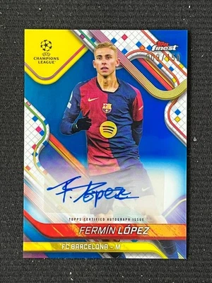 Fermin Lopez 2024-25 Topps Finest UEFA Blue Refractor Auto 009/150 #BA-LZ - Image 1 of 2