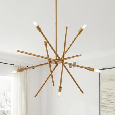 Lámpara de araña contemporánea accesorio de iluminación 6 luces antigua latón pincel pintura fi... Foto 1 de 4