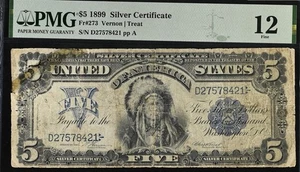 1899 $5 U.S. Silver Certificate, Chief Note, PMG F 12, Fine - Picture 1 of 2