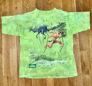 Vintage Disney Tag Tarzan Movie T-Shirt 90s Print RARE - Picture 1 of 13