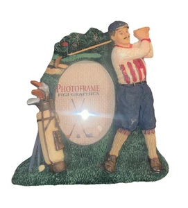 Vintage Figi Graphics Fore Golfer Man Nine Eisen Golftasche Bilderrahmen 7”X6” Neu - Bild 1 von 4