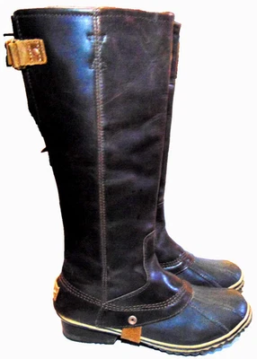Sorel Slimpack Tall Equestrian Riding Boots Rain Duck Boot Brown Horseback~9.5 - Image 1 of 4