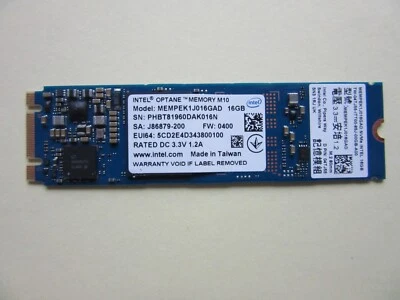 Intel Optane Memory M10 16GB M.2 2280 PCIe MEMPEK1J016GAD J86879-200 - TESTED - Image 1 of 4