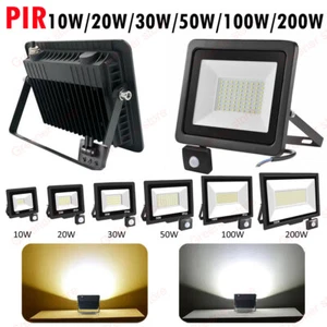 PIR LED Floodlight Motion Sensor Light 10W-400W Home Security Flood Garden Lamp - Picture 1 of 19