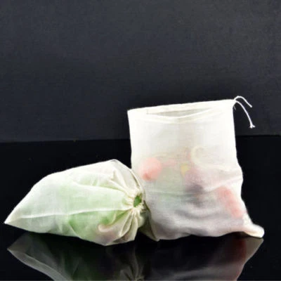 Lot 100 6x8in 15x20cm Natural Cotton Muslin Drawstring Bags Tea Spice Grain Herb - Image 1 of 4