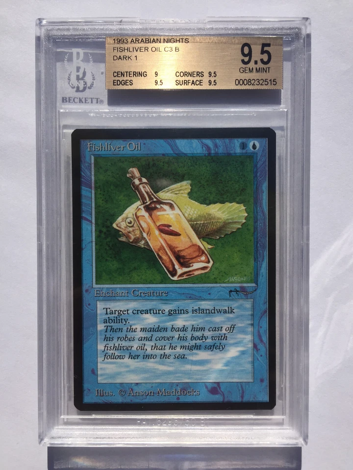 BGS 9.5 | Fishliver Oil [Dark] | MtG Arabian Nights | Gem Mint (PSA CGC 10) - Image 1 of 2