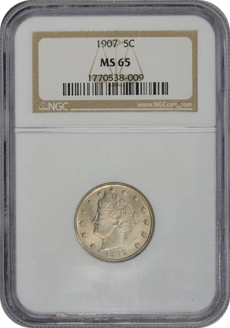 1907 Liberty Nickel MS65 NGC Cover