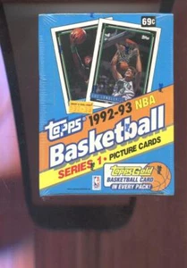 1992-93 1993 Topps Basketball Wax Pack Box NBA Series 1 Set di carte FABBRICA - Foto 1 di 1