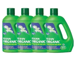 4 X Elsan Organic Toilet Fluid 2 Litres Caravan and Camping Toilet Cleaner - Picture 1 of 10