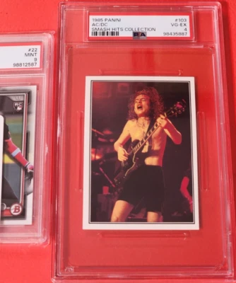 AC/DC Angus Young CARD GRADED PSA 4 VG-EX 1985 PANINI SMASH HITS COLLECTION - Image 1 of 3