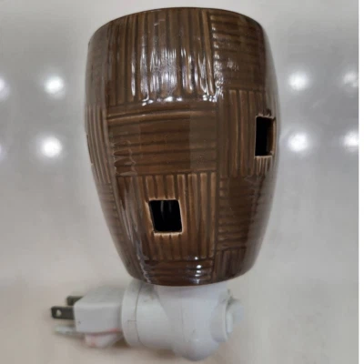 Scentsy Plug In Warmer - Brown with square holes - Image 1 of 3