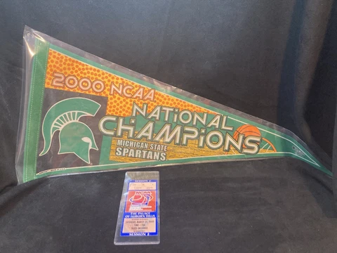 2000 Michigan State Spartans Final Four National Champions Pennant /Ticket 3.25 Cover