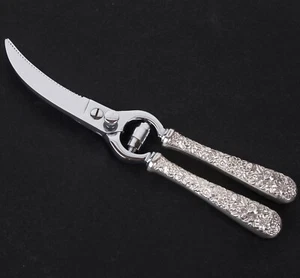 Vintage S. Kirk & Son Sterling Silver Repousse 10" Poultry Shears 313 Grams - Picture 1 of 12