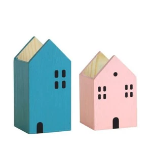 Cartoon House Pencil Container Minimalist Stationery Storage Box Desktop - Picture 1 of 13