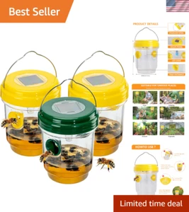 3 Pack Wasp Traps Outdoor Hanging, Solar Bee Trap for Outside, Hornet Traps, Bee - Picture 1 of 7