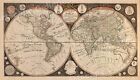 Carte historique du monde des années 1790 des découvertes du capitaine Cook - 24x42