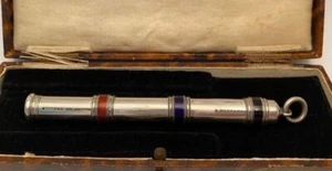 RAR! Sampson Mordan Antik Silber 3 Farben Emaille Drehbleistift Modell 335a - Bild 1 von 12