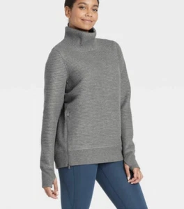 A New Day Large Sweatshirt Stepppullover Stehkragen grau Damen L neu mit Etikett - Bild 1 von 5