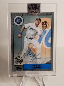 2022 Clearly Authentic 1987 Topps Baseball Black /75 Kyle Lewis Auto Mariners - Bild 1 von 3