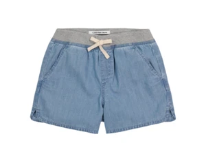 Calvin Klein Big Girls Denim Pull-On Logo Shorts Blue Size L(12/14) - Picture 1 of 1