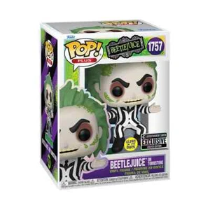 Beetlejuice su Tombstone Glow-in-the-Dark Funko Pop! Figurina più vinile #1757 - - Foto 1 di 4