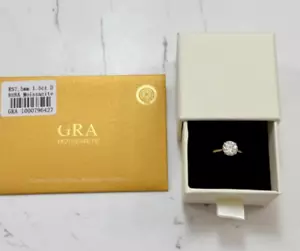 Moissanite Promise Engagement Ring for Women 925 Sterling Silver 18K Gold Plated - Picture 1 of 12