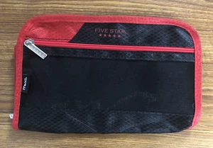 Mead Five Star XPANZ Pencil Pouch 2 Pockets Black and Red Zipper 3 Ring Binder - Picture 1 of 4