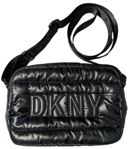 DKNY NORA Women Black Soft Puffer Crossbody Bag EUC - Picture 1 of 16