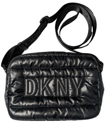 DKNY NORA Women Black Soft Puffer Crossbody Bag EUC - Image 1 of 4