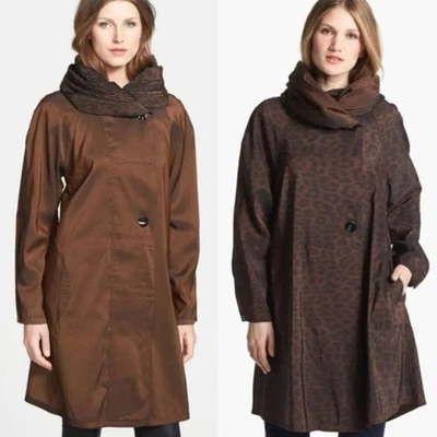 Impermeable reversible Mycra Pac Now bronce longitud té Donatella estampado animal M/L Foto 1 de 4