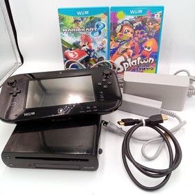 Nintendo Wii U Console With Cables & 2 Games 32GB Black Japanese NTSC-J Tested